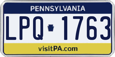 PA license plate LPQ1763
