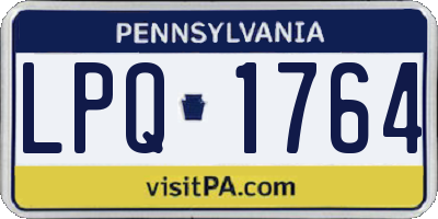 PA license plate LPQ1764