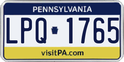 PA license plate LPQ1765