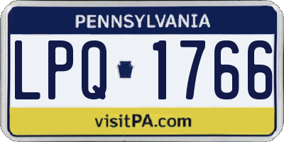 PA license plate LPQ1766