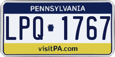 PA license plate LPQ1767