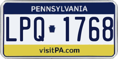 PA license plate LPQ1768