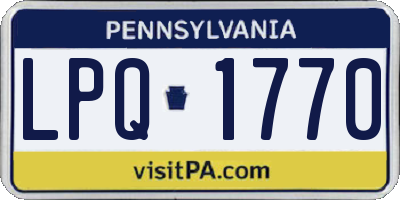 PA license plate LPQ1770
