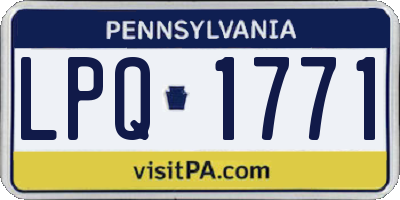 PA license plate LPQ1771