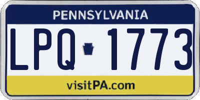 PA license plate LPQ1773