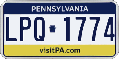 PA license plate LPQ1774