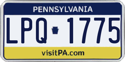 PA license plate LPQ1775
