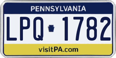 PA license plate LPQ1782