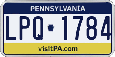 PA license plate LPQ1784