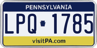 PA license plate LPQ1785