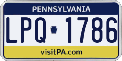 PA license plate LPQ1786