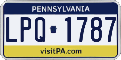 PA license plate LPQ1787