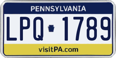 PA license plate LPQ1789