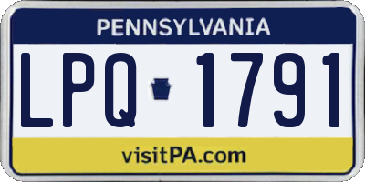 PA license plate LPQ1791
