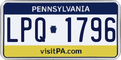 PA license plate LPQ1796