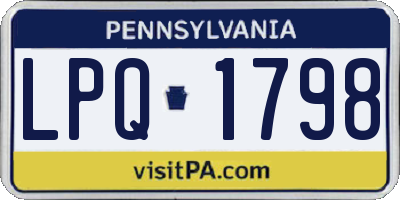 PA license plate LPQ1798