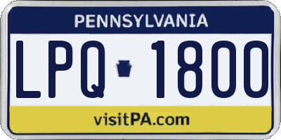 PA license plate LPQ1800
