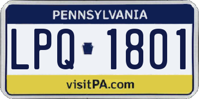 PA license plate LPQ1801