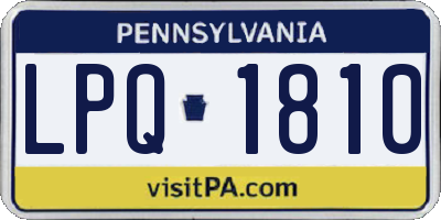 PA license plate LPQ1810