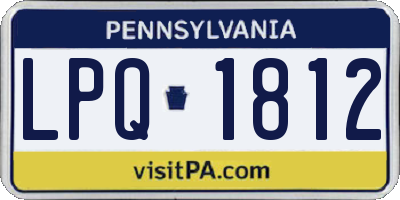 PA license plate LPQ1812