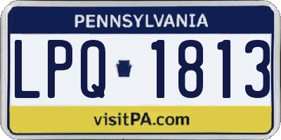 PA license plate LPQ1813