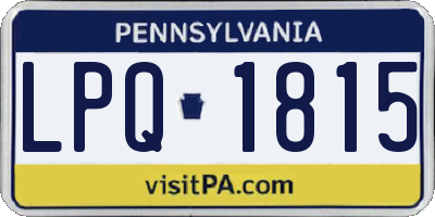 PA license plate LPQ1815