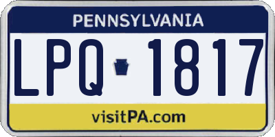 PA license plate LPQ1817