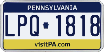 PA license plate LPQ1818