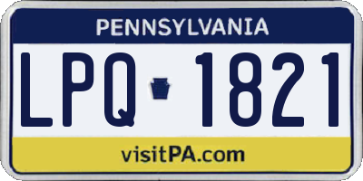 PA license plate LPQ1821