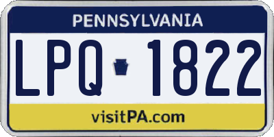 PA license plate LPQ1822