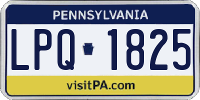 PA license plate LPQ1825