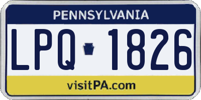 PA license plate LPQ1826