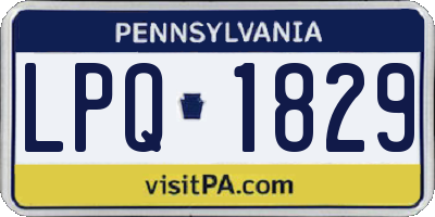 PA license plate LPQ1829