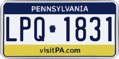 PA license plate LPQ1831