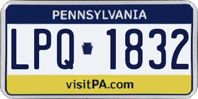 PA license plate LPQ1832