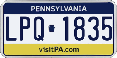 PA license plate LPQ1835