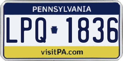 PA license plate LPQ1836