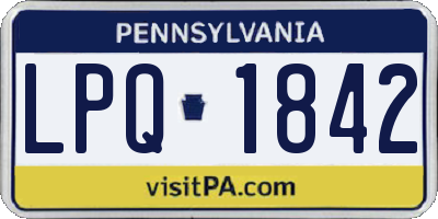 PA license plate LPQ1842