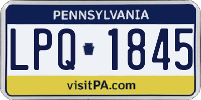 PA license plate LPQ1845