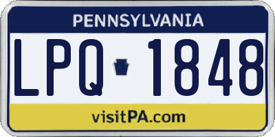 PA license plate LPQ1848