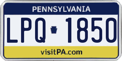 PA license plate LPQ1850
