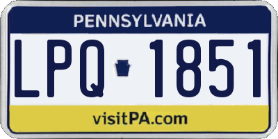 PA license plate LPQ1851