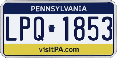PA license plate LPQ1853