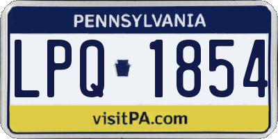 PA license plate LPQ1854