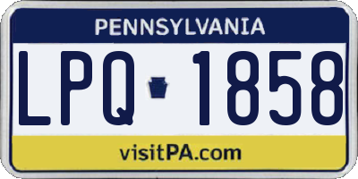 PA license plate LPQ1858