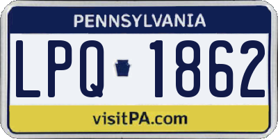 PA license plate LPQ1862