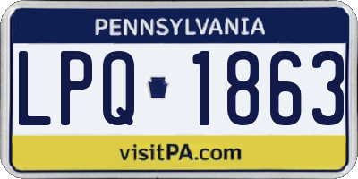 PA license plate LPQ1863