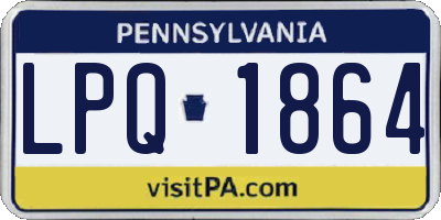 PA license plate LPQ1864