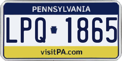 PA license plate LPQ1865