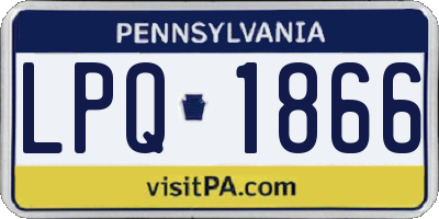 PA license plate LPQ1866